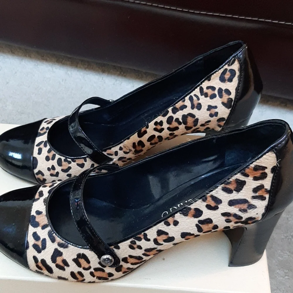 Franco Sarto 9M Women's Leopard Print Mary Jane Pumps